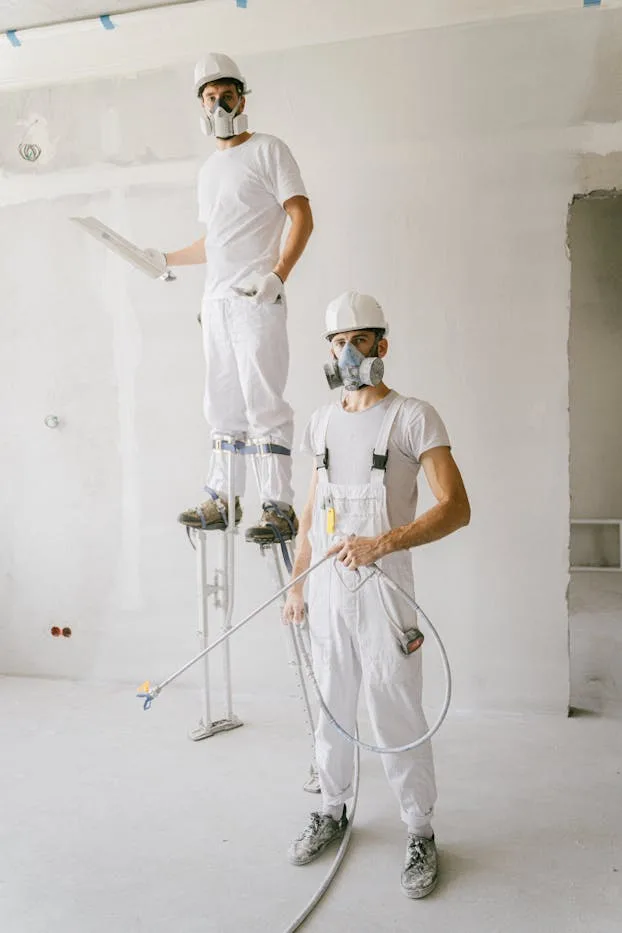 water damage restoration Tampa Florida — technician extracting water from flooded living room