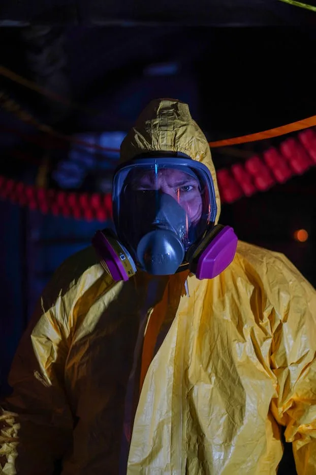 sewage cleanup Tampa Florida — licensed biohazard technician during emergency sewage extraction